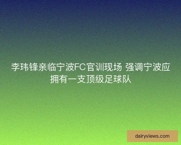 李玮锋亲临宁波FC官训现场 强调宁波应拥有一支顶级足球队